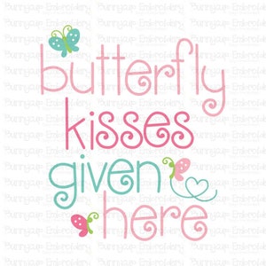 Sentimentos de menina também Design 8 - Clipart e SVG - Uso pessoal e em pequenas empresas - Beijos de borboleta dados aqui svg - menina svg