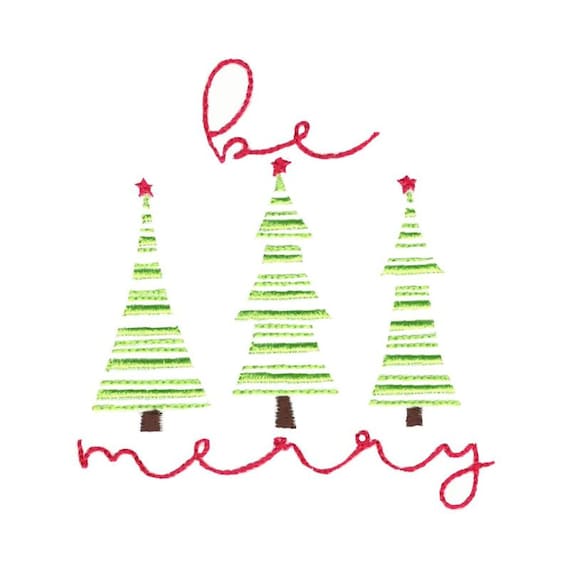 Be Merry Embroidery Design - 4x4 5x7 6x10 8x8 Sizes Included - Christmas Embroidery Design, Christmas Saying Embroidery Design