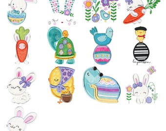 Easter Fun Too - 13 Machine Embroidery Designs - Multiple Sizes Included - Easter Embroidery Designs, Easter Applique Designs