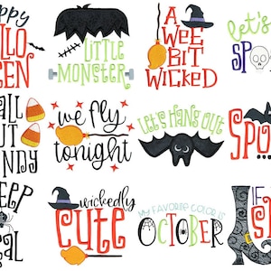 Halloween Sayings Too - 12 Machine Embroidery Designs - 4x4 5x7 6x10 8x8 Sizes Included - Halloween Embroidery Designs, Halloween Sayings