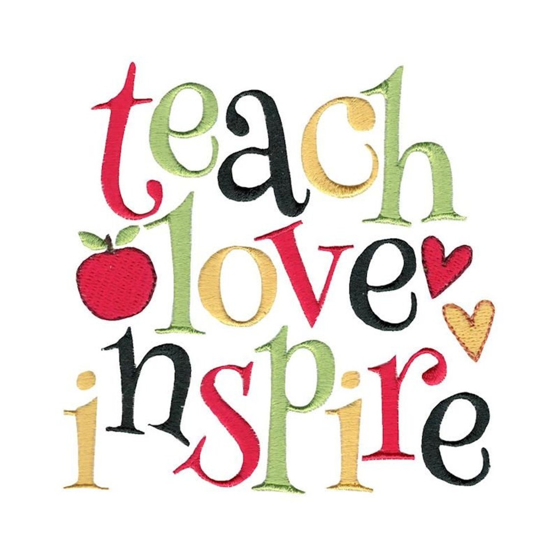 Teach love inspire embroidery design 4x4 5x7 6x10 8x8 sizes  etsy Teach love inspire embroidery design 4x4 5x7 6x10 8x8 sizes  etsy