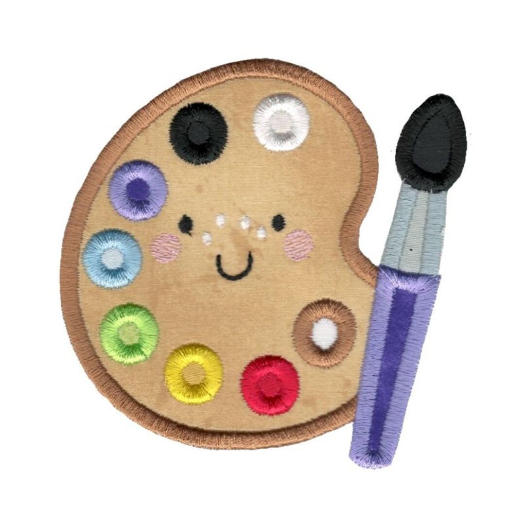 Applique Paint Palette Embroidery Design 4x4 5x7 6x10 8x8 Etsy