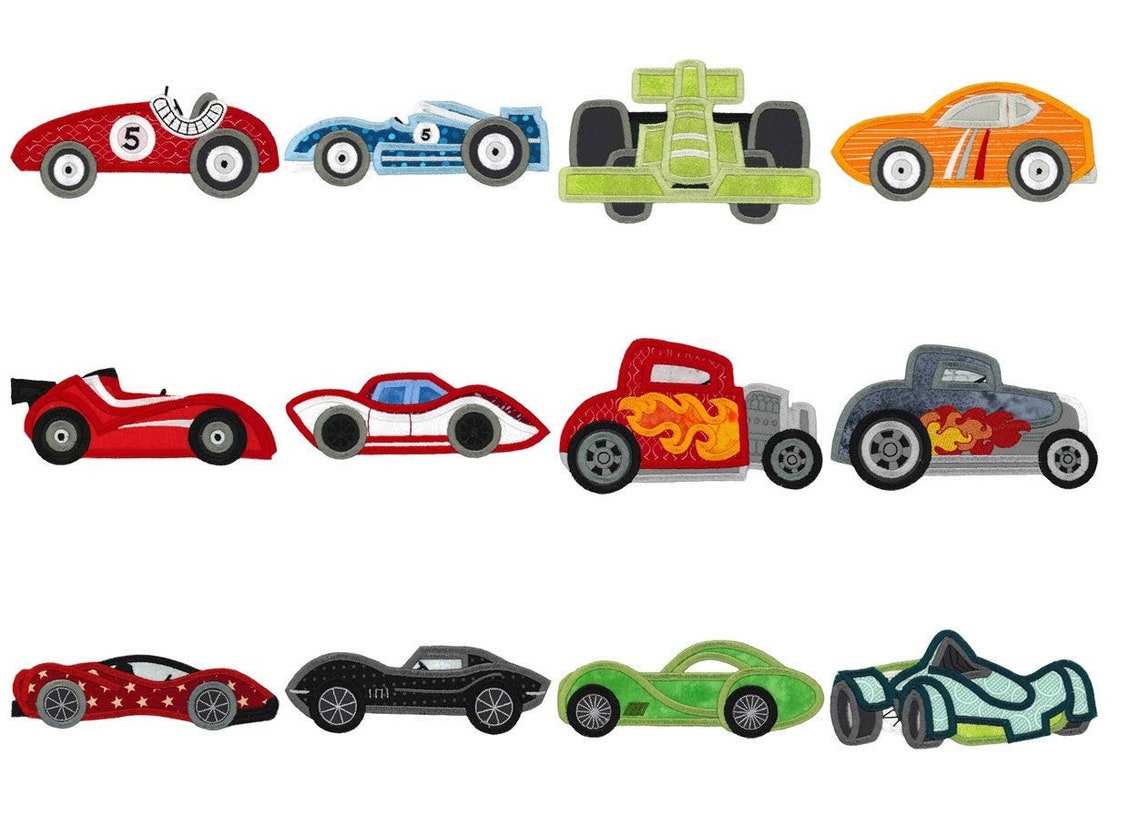 Race Cars 12 Race Car Embroidery Designs PLUS 12 BONUS Etsy