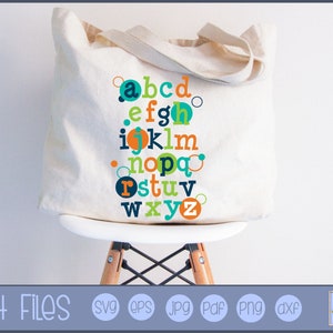 Alphabet SVG - Clipart en SVG File - Persoonlijk en Klein Zakelijk Gebruik - Bibliotheek svg, Reading svg, boek svg, school svg, alfabet svg