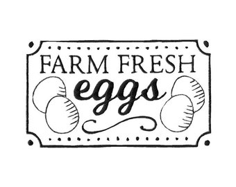Farmhouse Design 8 - Filled Stitch Machine Embroidery Design 5x7 6x10 8x8 - Farm Fresh Eggs Daily Embroidery Design