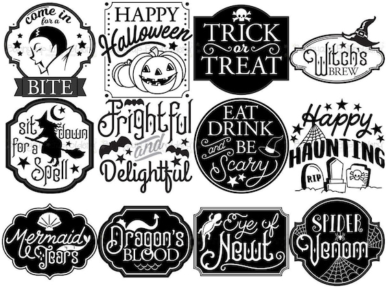 Vintage Halloween SVG Bundle - 13 SVG, Clipart, Cut and Printable Files - Halloween svg, Halloween Sayings svg, Halloween Graphics