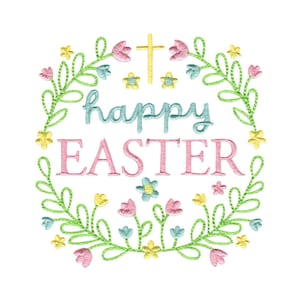 Buona Pasqua ricamo Design - 4x4 5x7 6x10 8x8 dimensioni incluse - Pasqua ricamo Design, Pasqua dicendo ricamo Design
