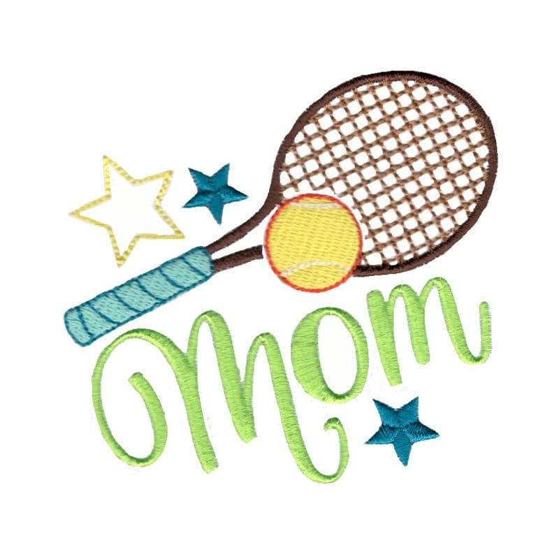 Mom Tennis Embroidery Mom Tennis Embroidery