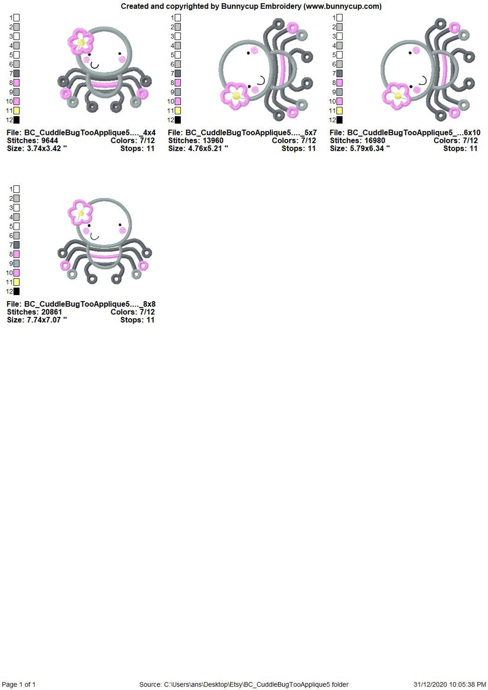 Applique Girl Spider Embroidery Design 4x4 5x7 6x10 8x8 Etsy