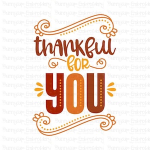 Thanksgiving Sentiments Five - Thankful For You SVG - Clipart et SVG File - Personal and Small Business Use - Thanksgiving SVG