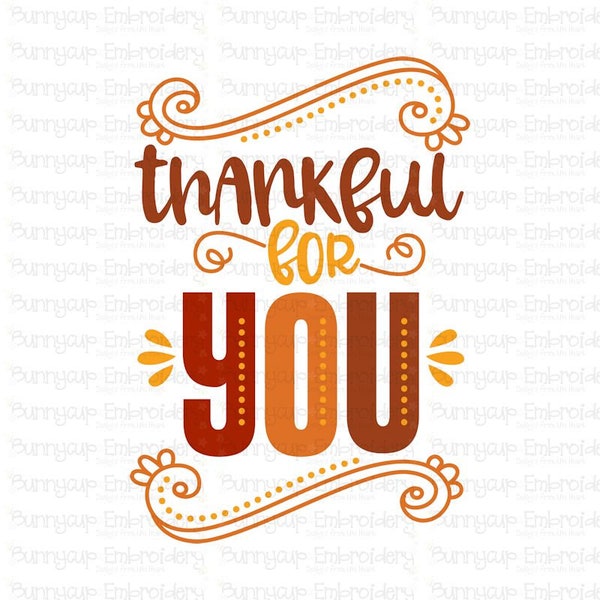 Thanksgiving Sentiments Five - Thankful For You SVG - Clipart and SVG File - Personal and Small Business Use - Thanksgiving SVG