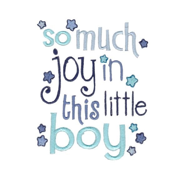 So Much Joy in This Little Boy Machine Embroidery Design Etsy