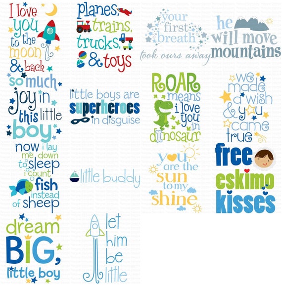 Download Free Baby Boy Sentiments Too Bundle Clipart And Svg 14 Svg Etsy SVG Cut Files