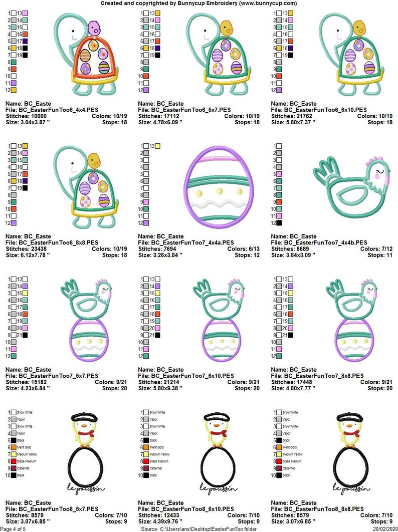 Egghead Designs Easter Fun Too - 13 Machine Embroidery Designs - Multiple Sizes ...