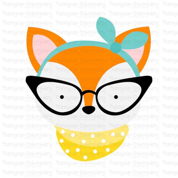 Hipster Animal Faces SVG - Fox SVG - Clipart and SVG File - Personal and Small Business Use - Animal svg, Hipster Fox svg