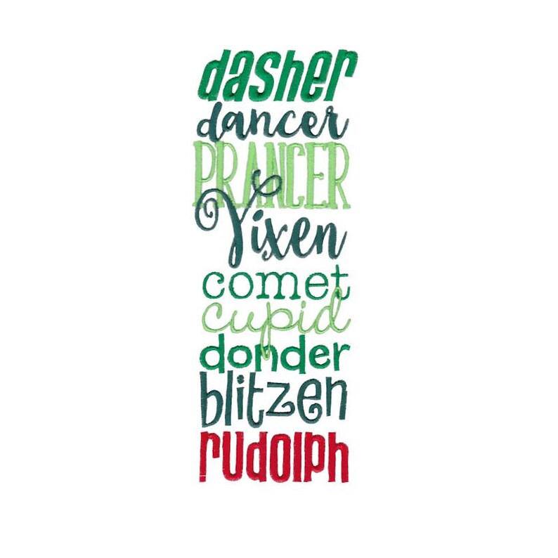 Christmas Sentiments Eight Design 10 Filled Stitch Machine Embroidery Design 4x4 5x7 6x10 image 1