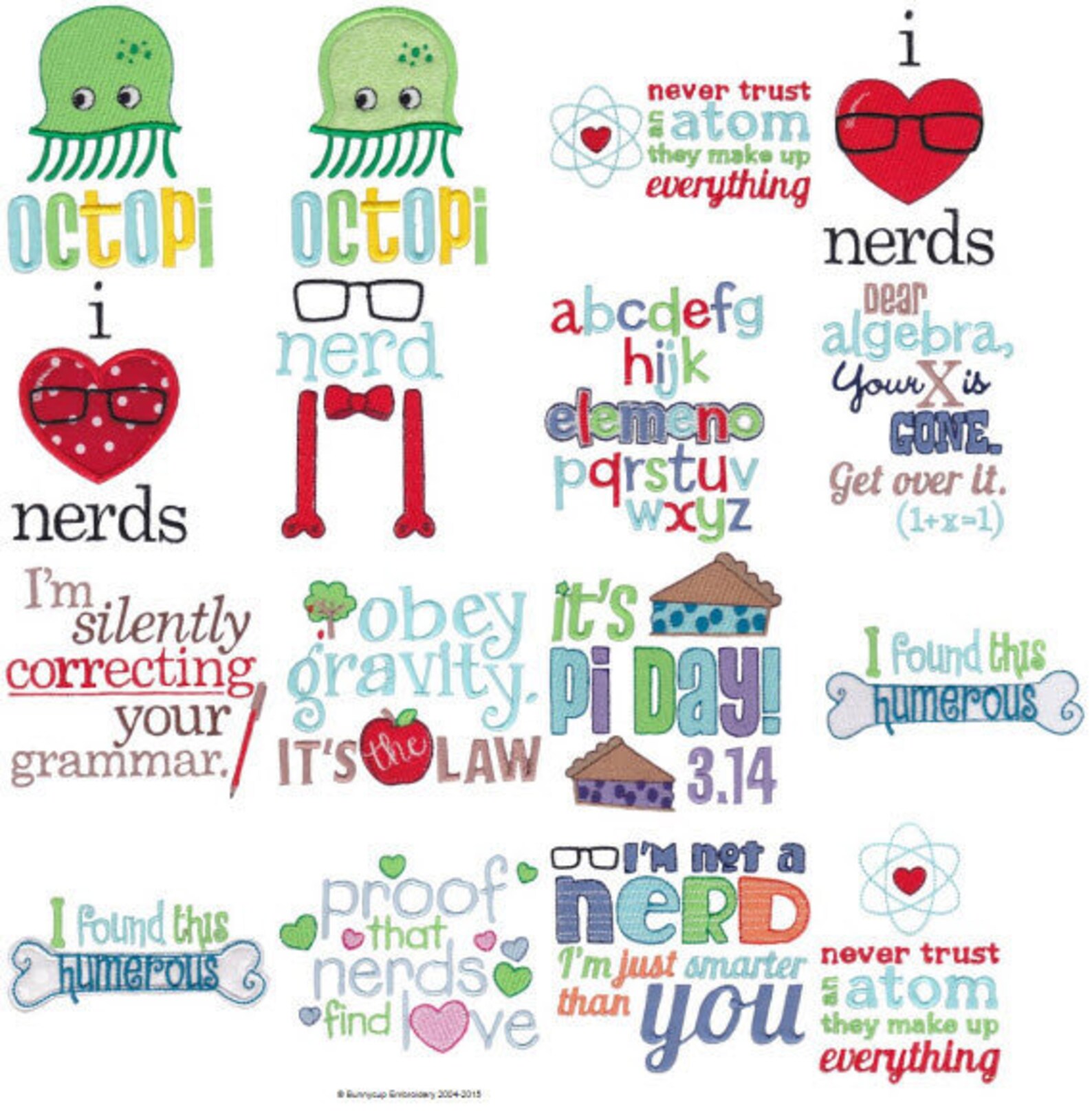 Nerds Too Machine Embroidery Designs 4x4 5x7 Etsy