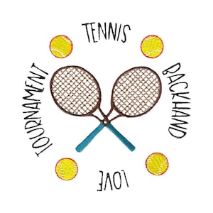Tennis Circle Machine Embroidery Design - 4x4 5x7 6x10 8x8 Sizes Included - Tennis Embroidery Design