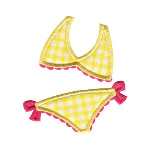 Applique Bikini Embroidery Design - 4x4 5x7 6x10 8x8 Sizes Included - Summer Embroidery Design, Summer Applique Embroidery Design