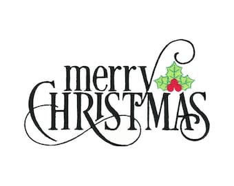 Buon Natale ricamo Design - 5 x 7 6 x 10 8 x 8 dimensioni incluse - Natale ricamo Design, Natale detti ricamo disegni