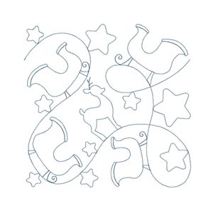 Santa&#39;s Sleigh Quilt Block - Digital Pantograph For Long Arm Quilting Machines - E2E Quilt Block, Christmas Edge-to-Edge Quilt Block