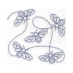 Bee Quilt Block Embroidery Design - Multiple Sizes Included - E2E Quilt Block, Repeat Quilt Block, Edge-to-Edge Quilt Block