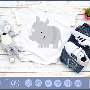 Boxy Rhino SVG - Personal and Small Business Use - Jungle Animal SVG, Rhino clipart, Rhinoceros svg, Rhinoceros clipart
