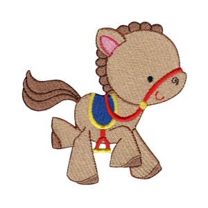 Horse Embroidery Design - 4x4 5x7 Inch Hoop Sizes Included - Horse Embroidery Design, Pony Embroidery Design, Children&#39;s Embroidery Design