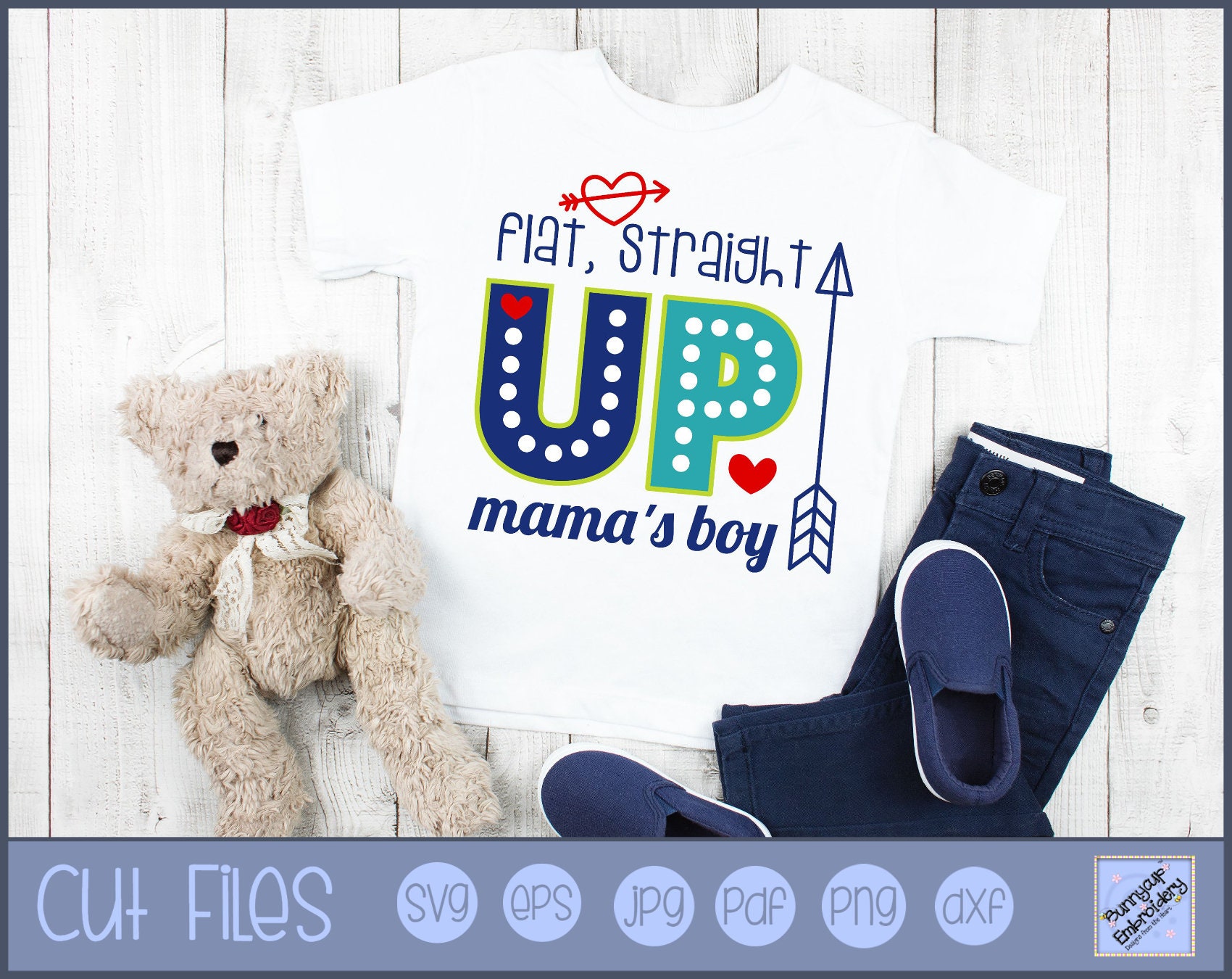 Flat Straight up Mama's Boy SVG Personal and Small Business Use