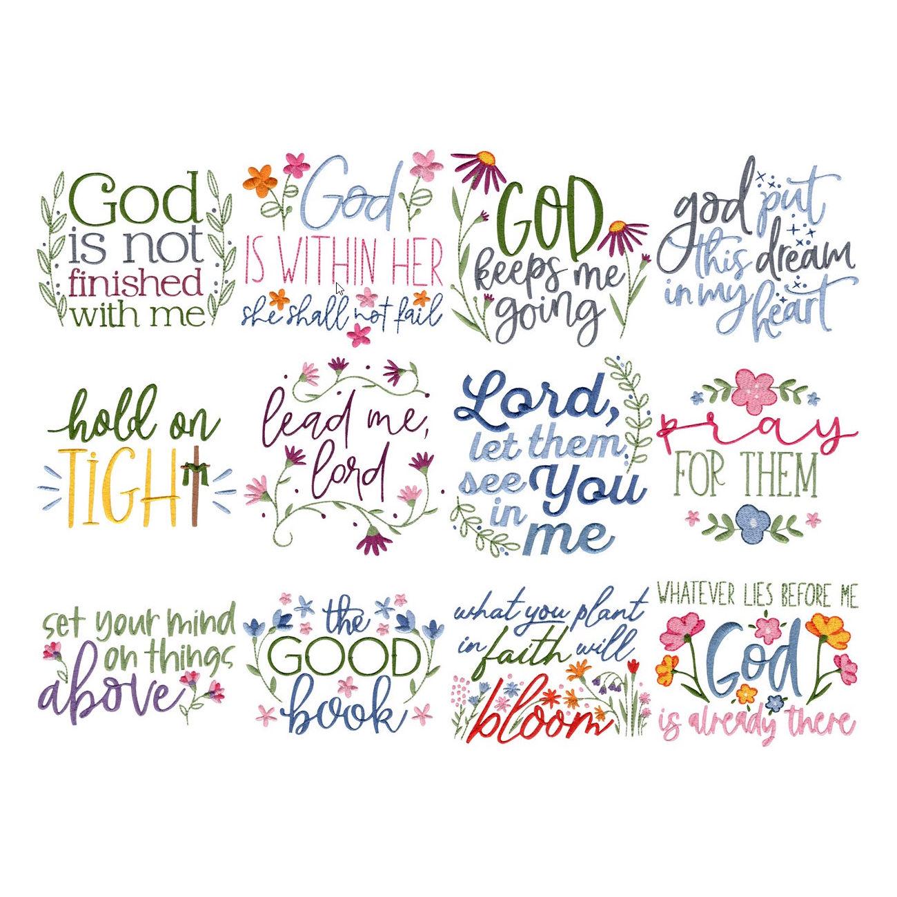 Religious Sayings Three - 12 Machine Embroidery Designs - Multiple Sizes  Included - Bible Sayings, Religious Sayings Embroidery Designs - Etsy, image size:1300x1300