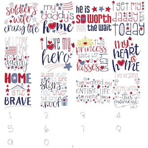 Daddy's Homecoming Embroidery Designs – Military Welcome Home - Multiple Sizes (Digital Download)