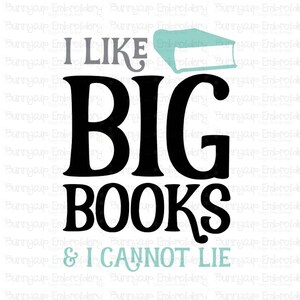 Library Sentiments Design 3 - Clipart and SVG - Personal and Small Business Use - I Like Big Books and I Cannot Lie SVG