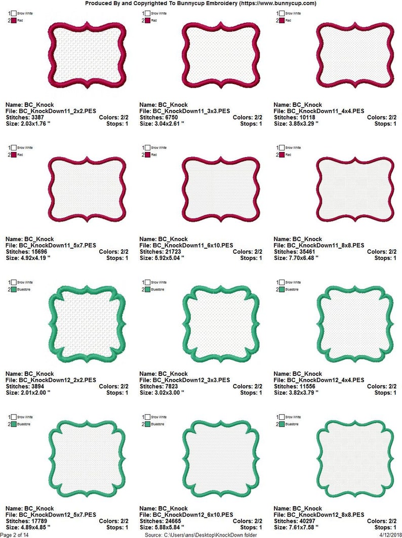 Knock Down 28 Machine Embroidery Designs 6 sizes image 3