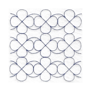 Flower Rows Quilt Block Embroidery Design - Multiple Sizes Included - E2E Quilt Block, Repeat Quilt Block, Edge-to-Edge Quilt Block
