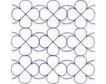 Flower Rows Quilt Block Embroidery Design - Multiple Sizes Included - E2E Quilt Block, Repeat Quilt Block, Edge-to-Edge Quilt Block