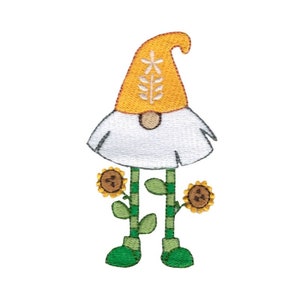 Gnome de tournesol excentrique - motif de broderie Machine - tailles 4 x 4 et 5 x 7 inclus - motif de broderie de printemps, motif de broderie Gnome