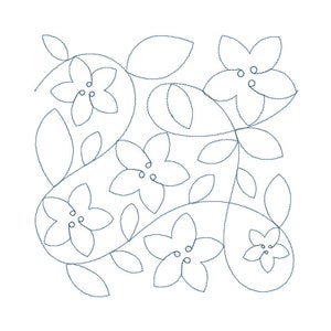 Poinsettia Quilt Block - Digital Pantograph For Long Arm Quilting Machines - E2E Quilt Block, Christmas Edge-to-Edge Quilt Block