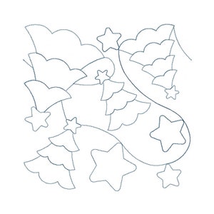 Christmas Trees Quilt Block - Digital Pantograph For Long Arm Quilting Machines - E2E Quilt Block, Christmas Edge-to-Edge Quilt Block