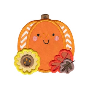 Applique Pumpkin Embroidery Design - 4x4 5x7 6x10 8x8 Sizes Included - Thanksgiving Applique, Thanksgiving Embroidery, Pumpkin Applique