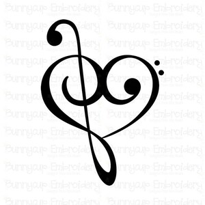 Musik SVG - Herz Notenschlüssel - Clipart und SVG - persönliche und kleine Unternehmen
