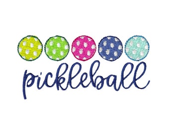 Pickleball Broderie Design - 4x4 5x7 6x10 8x8 Tailles Incluses - Pickleball Broderie Design, Pickleball Disant Conception de Broderie
