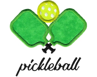Pickleball Broderie Design - 4x4 5x7 6x10 8x8 Tailles Incluses - Pickleball Broderie Design, Pickleball Disant Conception de Broderie