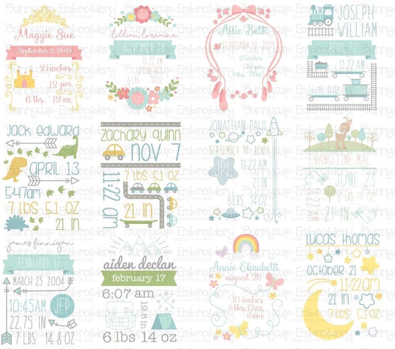 Download Birth Announcement Templates 12 Svg Clip Art Cut And Etsy