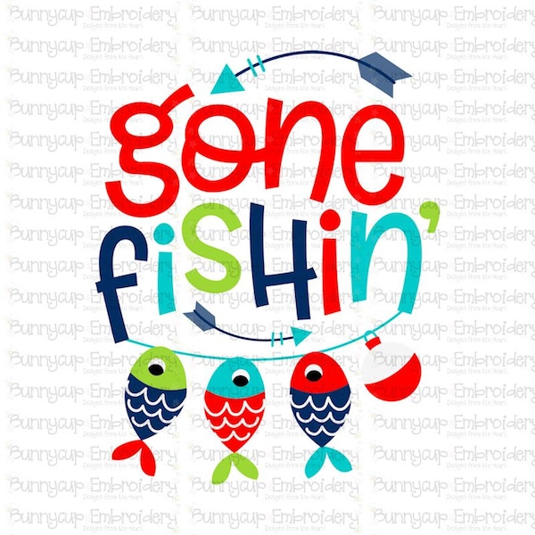 Ofishally Design 20 - Clipart and SVG - Personal and Small Business Use - Gone Fishin SVG, Fishing SVG, Gone Fishing