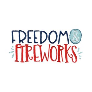 Freedom & Fireworks Embroidery Design - 4x4 5x7 6x10 8x8 Sizes Included - Patriotic Embroidery Design, 4th of July Embroidery Design