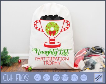 Troféu de participação na Naughty List SVG - Christmas Naughty List - Clipart e arquivo SVG - Uso pessoal e em pequenas empresas - Natal SVG