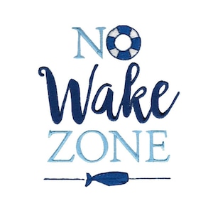Lake House Design 3 - Filled Stitch Machine Embroidery Design - 4x4 & 5x7 - No Wake Zone Embroidery Design, Nautical Embroidery Design