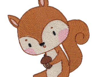 Cute Squirrel Embroidery Design - 4, 5, 6 Inch Sizes Included (Digital Download)