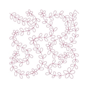 Daisy Quilt Block Embroidery Design - Multiple Sizes Included - E2E Quilt Block, Continuous Line Quilt Block, Edge-to-Edge Quilt Block