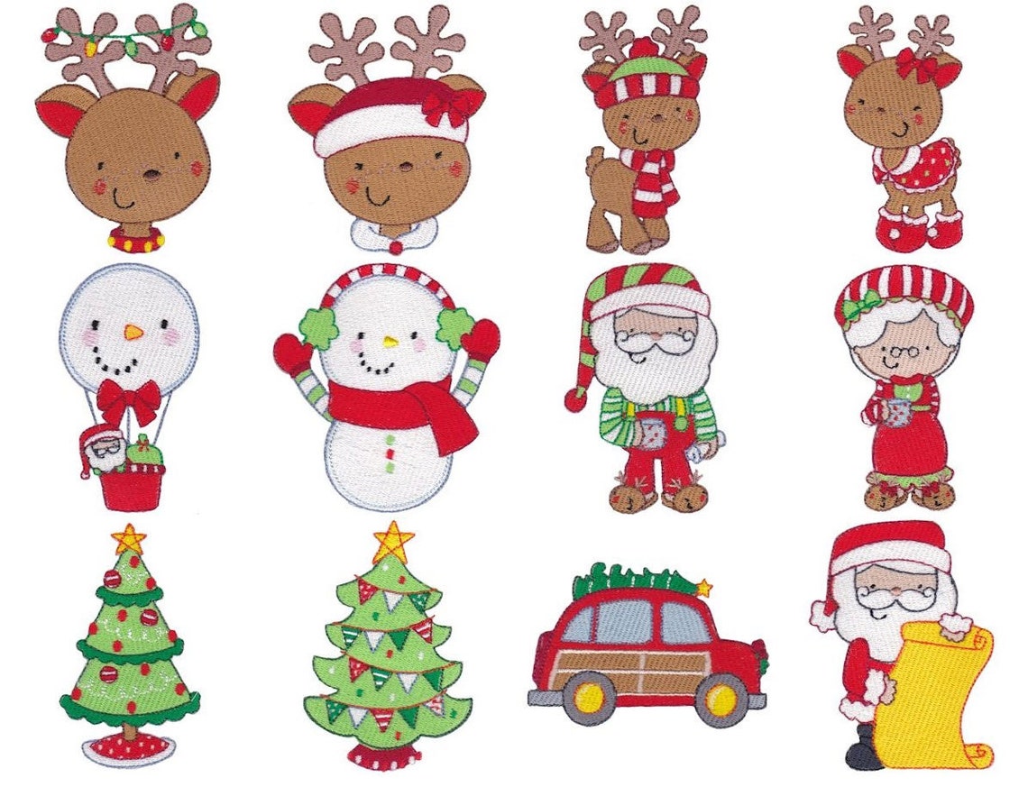 Lil Bit of Christmas Filled Stitch Machine Embroidery Designs Etsy